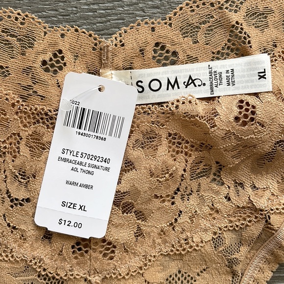 Soma Embraceable AOL Warm Amber Thong-XL - Picture 6 of 7
